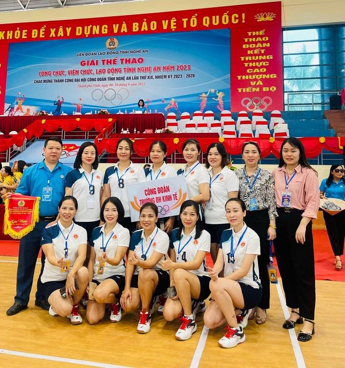 Công đoàn Trường Đại học Kinh tế Nghệ An tham gia tranh tài tại Giải Thể thao công chức, viên chức, người lao động tỉnh năm 2023