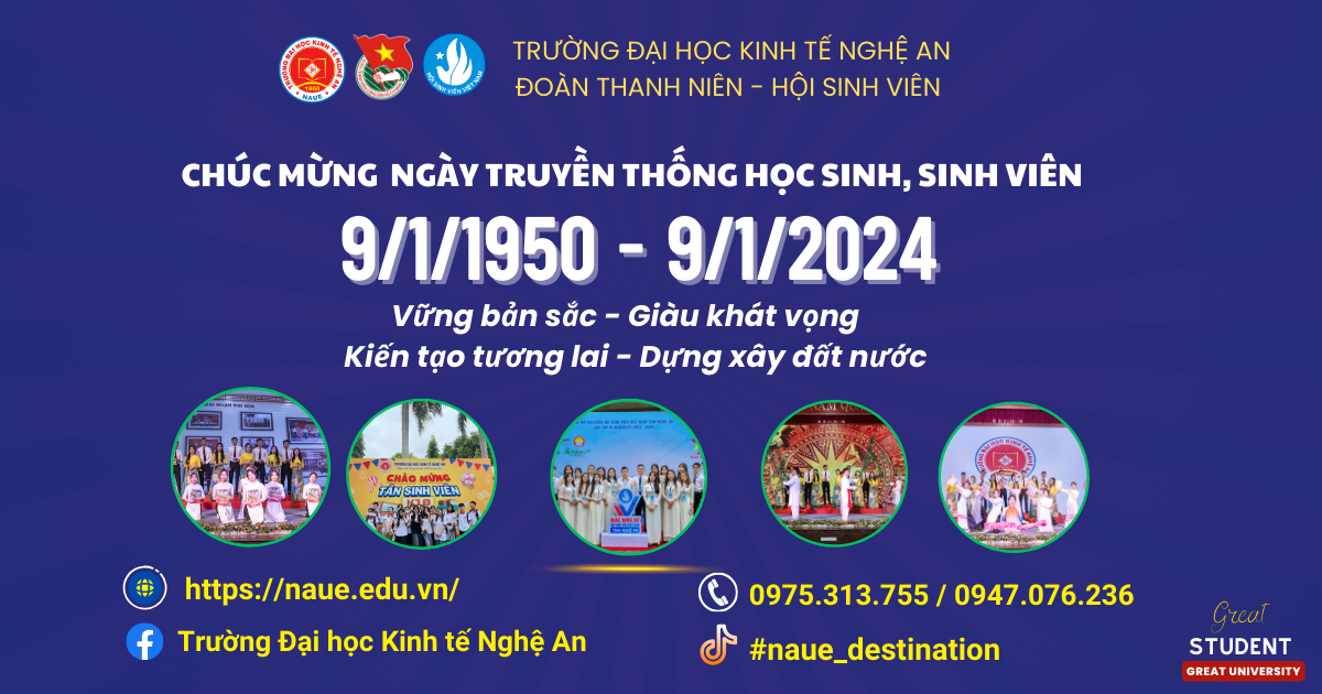 Chúc mừng Ngày truyền thống học sinh, sinh viên Việt Nam 9/1/1950- 9/1/2023