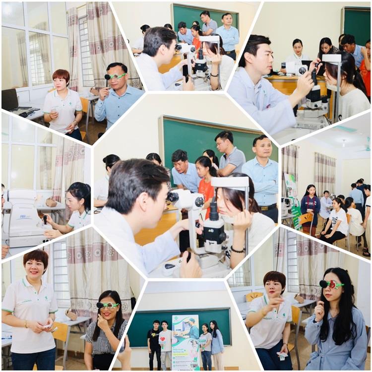 Trường Đại học Kinh tế Nghệ An phối hợp với Bệnh viện Mắt Sài gòn tổ chức khám mắt miễn phí cho cán bộ giảng viên và sinh viên