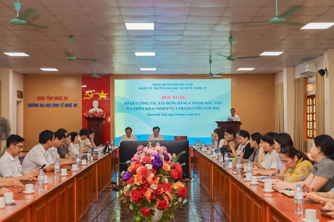Đảng bộ Trường Đại học Kinh tế Nghệ An: Hội nghị sơ kết công tác Đảng 6 tháng đầu năm, Phương hướng nhiệm vụ 6 tháng cuối năm 2024.