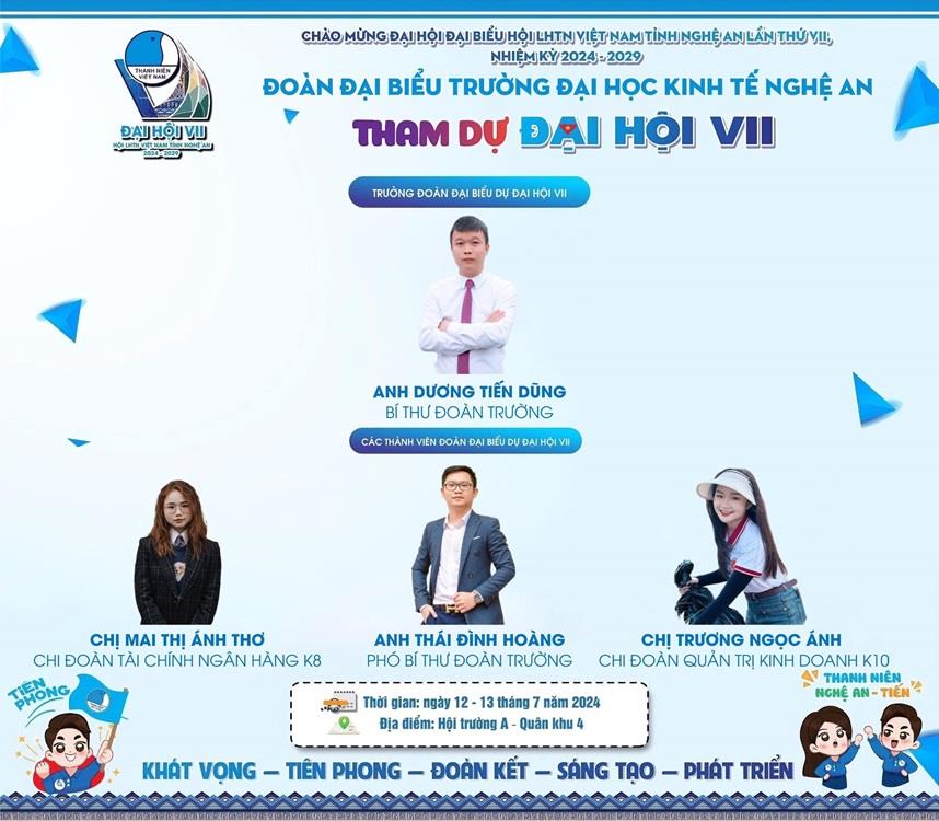 NAUE - Tham dự Đại hội Đại biểu Hội Liên hiệp Thanh niên Việt Nam tỉnh Nghệ An lần thứ VIII nhiệm kỳ 2024-2029